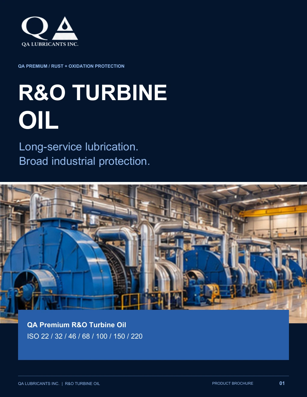 QA Premium R&O Turbine Oil brochure, page 1 of 4