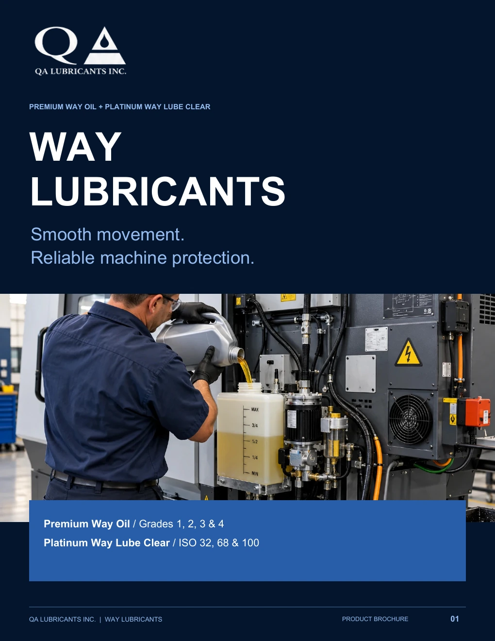 QA way lubricants brochure, page 1 of 5
