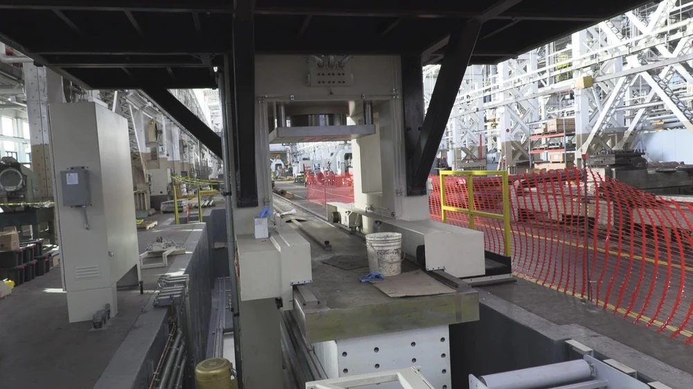 Industrial hydraulic press at Watervliet Arsenal.