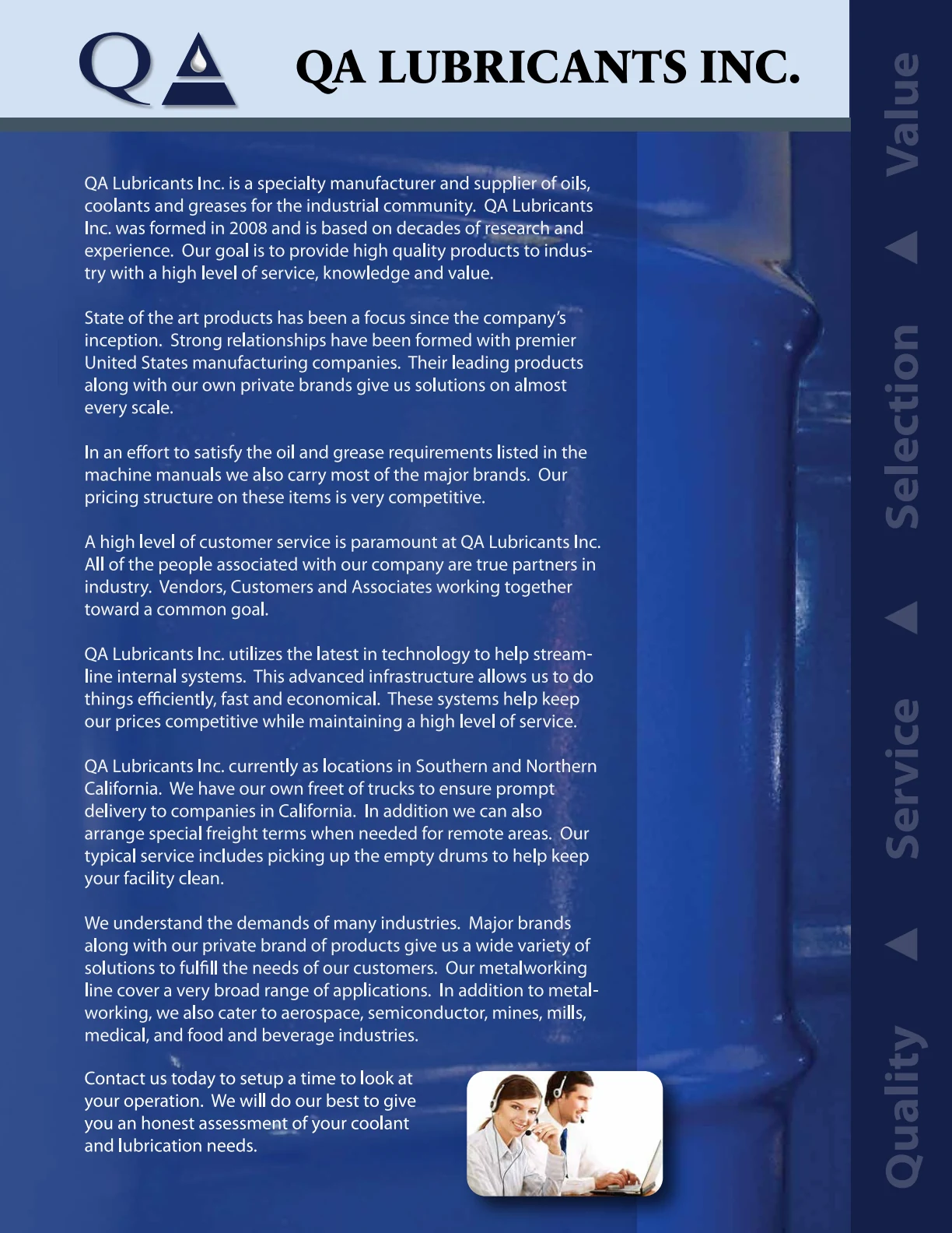 QA company brochure - original, page 2 of 6